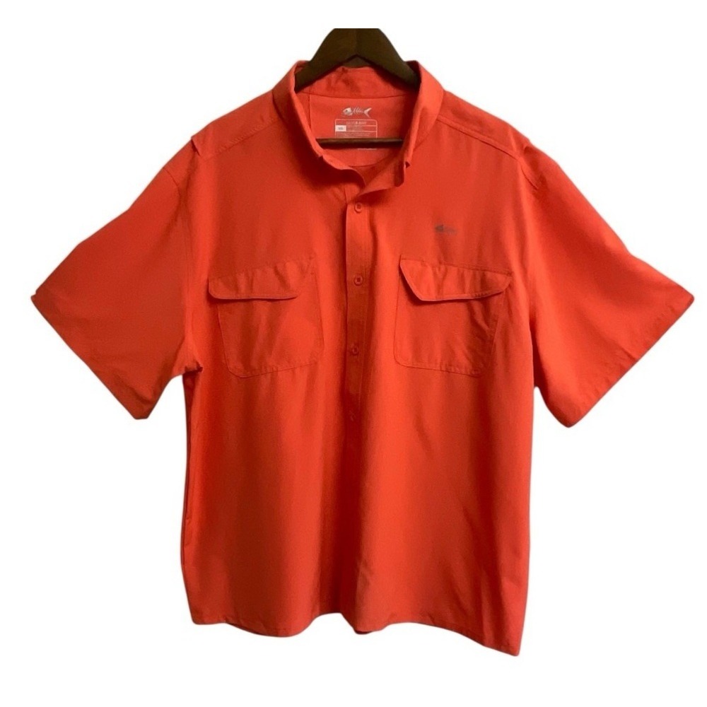 Silver Bait Performance Short Sleeve Vented Shirt Orange Fishing Mens Size 2XL